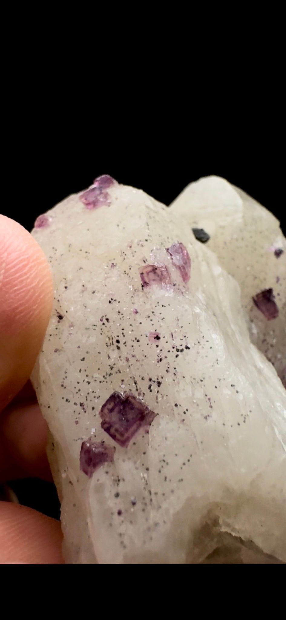 0429- Fluorite on Candle Quartz